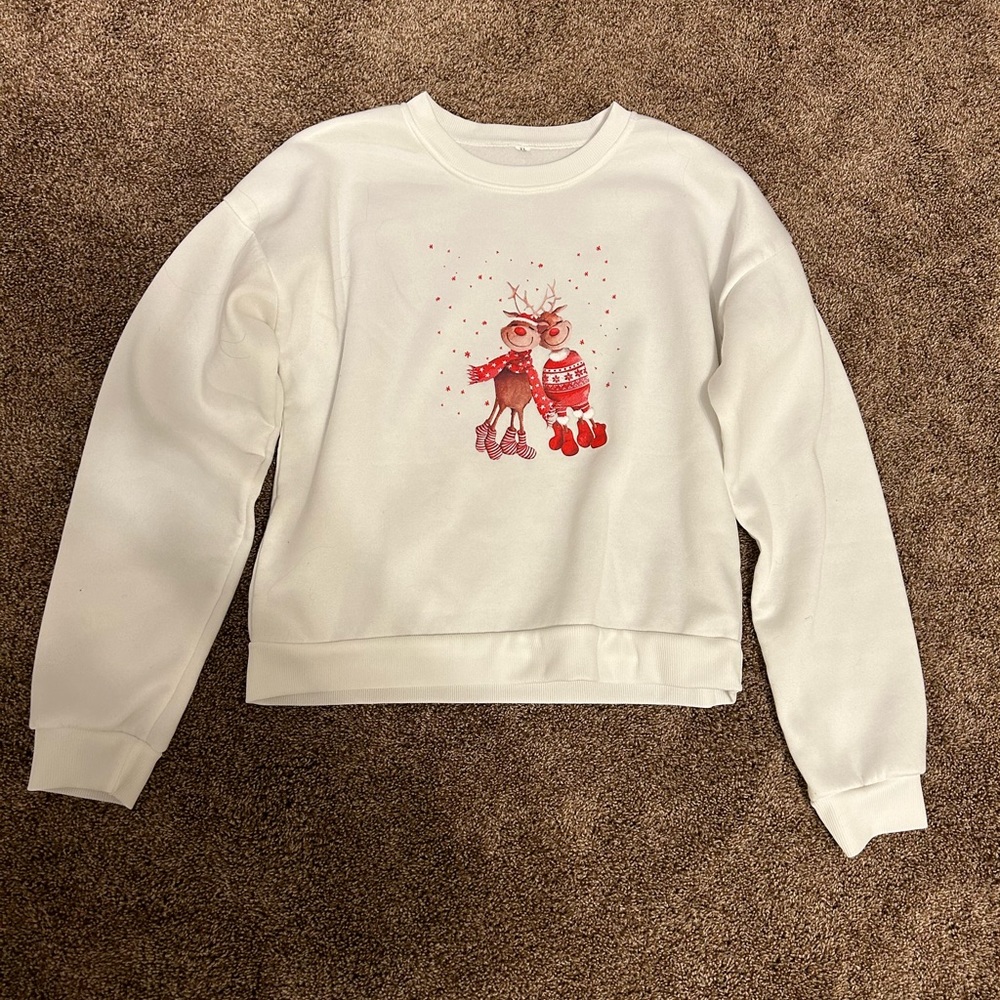 White holiday crewneck